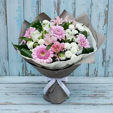 Букет цветов из:  Герберы, Альстромерии и Хризантемы в Волхове