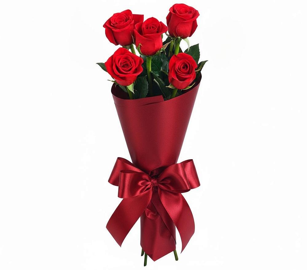 Букет 5 Красных роз Эдлесс Лав в Волхове