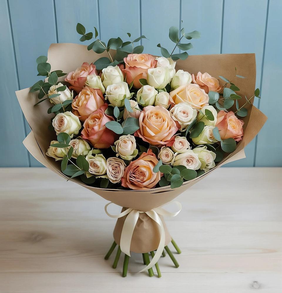 Букет цветов из: Альстромерии и Розы в Волхове