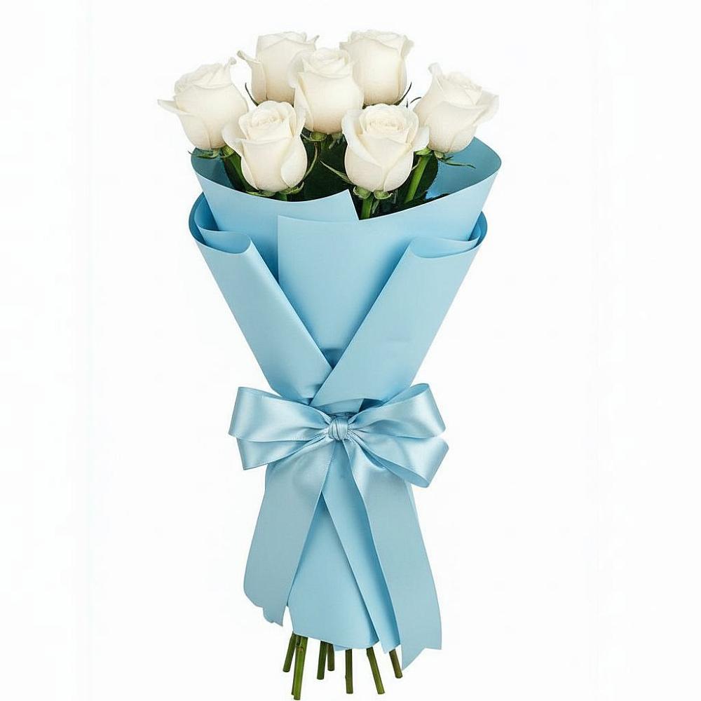 Букет 7 белых роз Проуд в Волхове