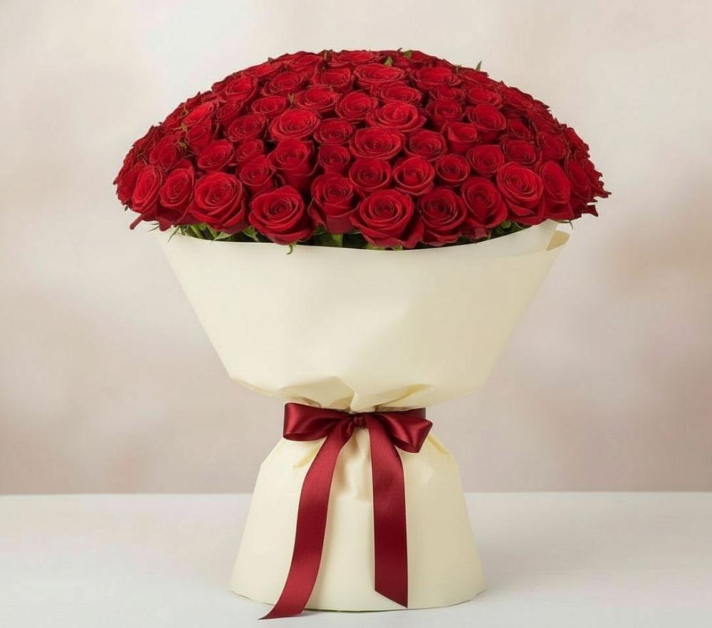 Букет 101 Красная роза Милано в Волхове