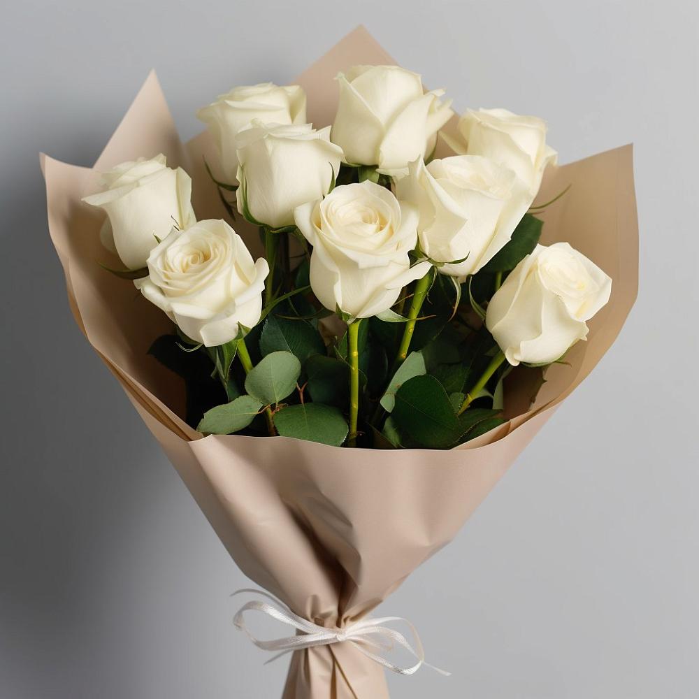 Букет 9 Белых роз Эдлесс Лав в Волхове