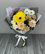 Букет цветов из:  Розы, Герберы и Хризантемы в Волхове