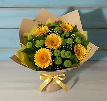 Букет цветов из:  Герберы и Хризантемы в Волхове