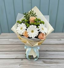 Букет цветов из:  Герберы, Розы и Хризантемы #REPLACE_PRED# Волхове