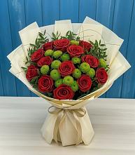 Букет цветов из:  Розы и Хризантемы #REPLACE_PRED# Волхове