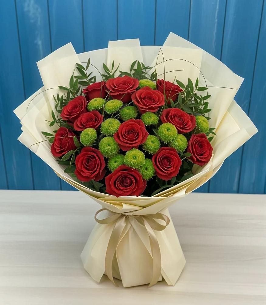 Букет цветов из: Розы и Хризантемы в Волхове