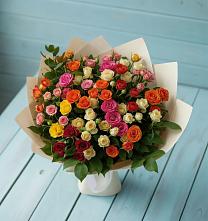 Букет Микс из разноцветных кустовых роз #REPLACE_PRED# Волхове